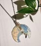 Moon necklace Opalite silver stone pendant, pretty silver necklace gift for her, - Image 4