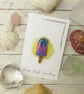 Ice Lolly Pin Badge Pink Turquoise Purple Blue Dripping Ice Cream Sprinkle Lolly