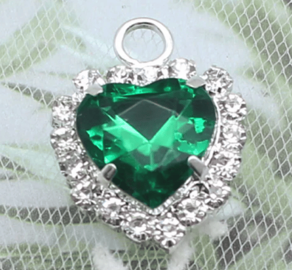 (P040S peacock green) 10 pcs, 14mm Crystal Pendants