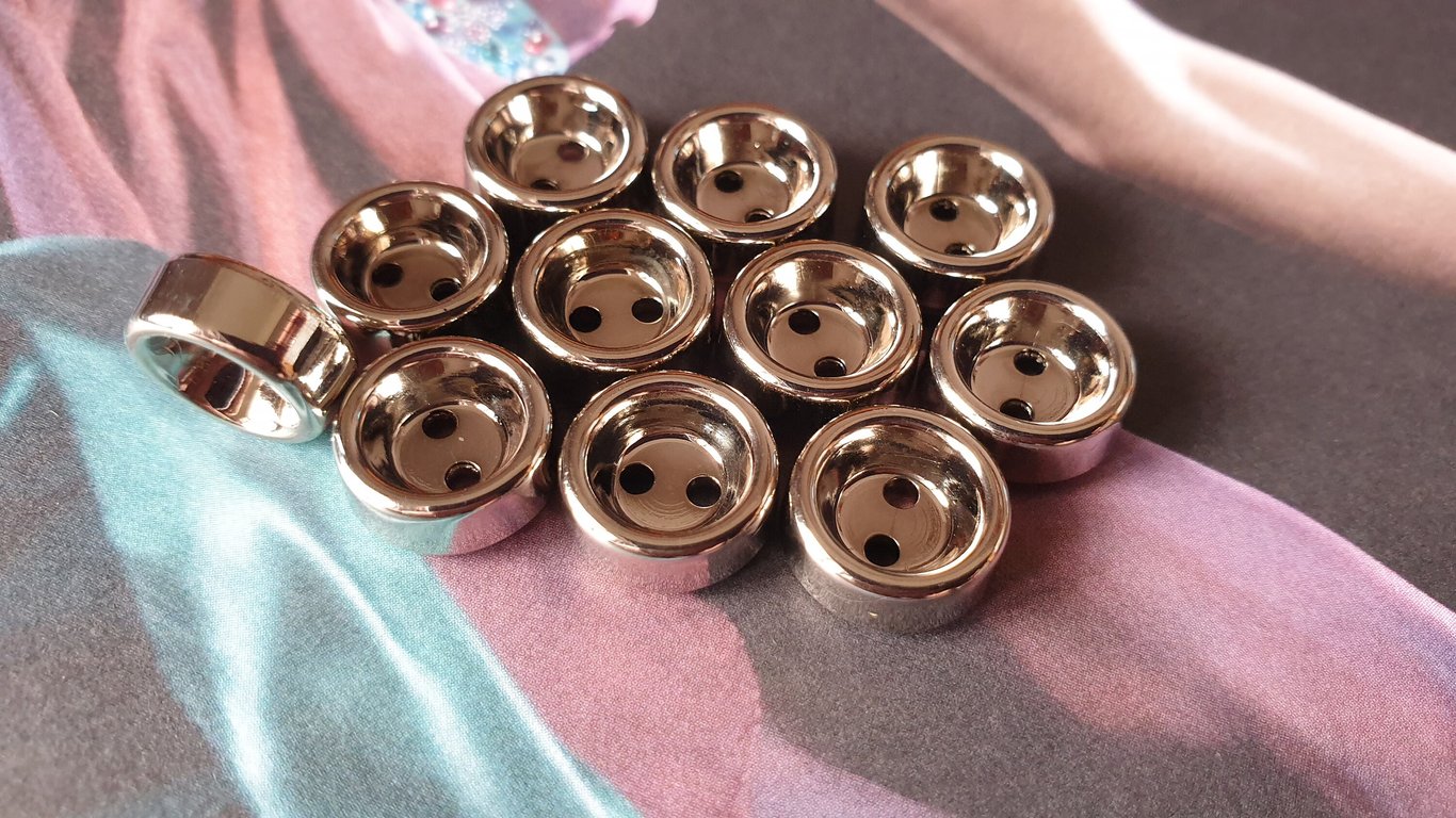11.5mm 7 16" 18L deep rim edge Silver feature buttons x 6
