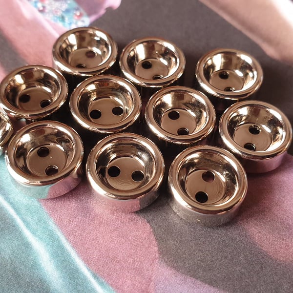 11.5mm 7 16" 18L deep rim edge Silver feature buttons x 6