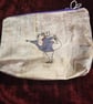 Cosmetic, Toiletries Bag with embroidered Yoga Lady