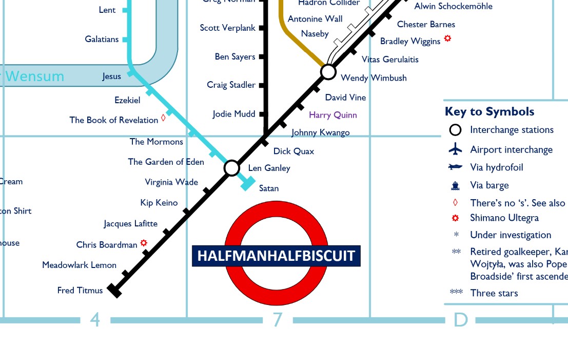 Half Man Half Biscuit Underground Map Poster (Size A2)