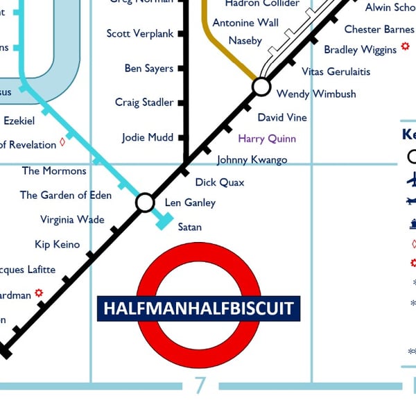 Half Man Half Biscuit Underground Map Poster (Size A2)