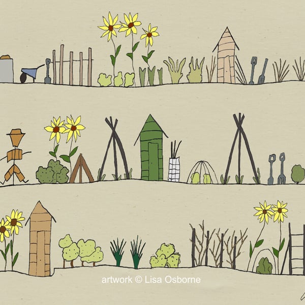 Allotments - gardening - art print