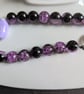 Purple&black beaded bracelet with heart  - Image 4