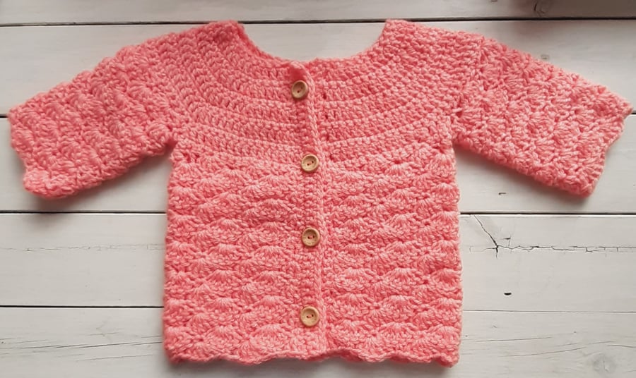 Handmade 3-6 months cardigan with sleeves