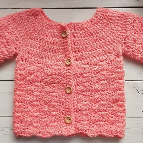 Handmade 3-6 months cardigan with sleeves