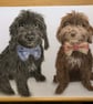 A3 Custom pet portrait for two pets made with coloured pencil - Image 8