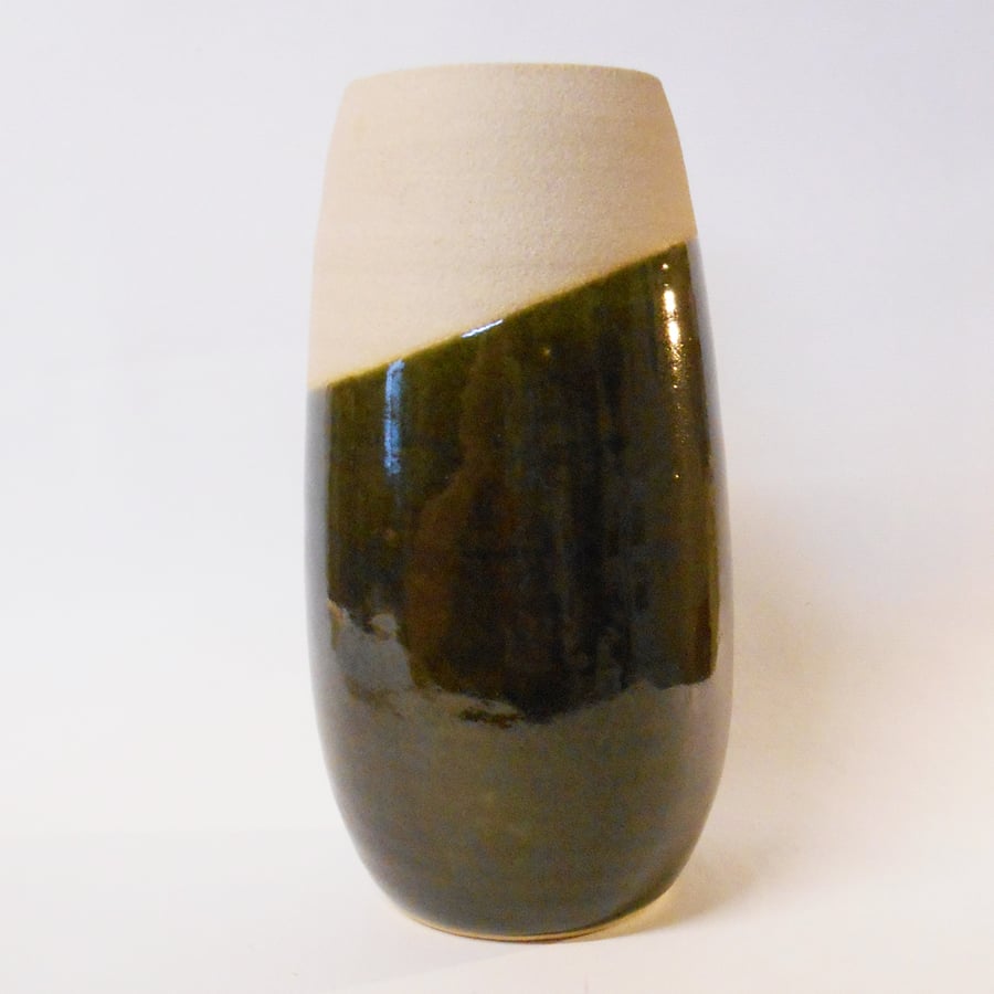Vase Tulip shaped Dark Green Ceramic.