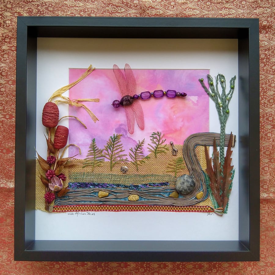 African Skies Mixed Media Box Frame