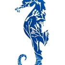 Seahorse Cyanotype Card