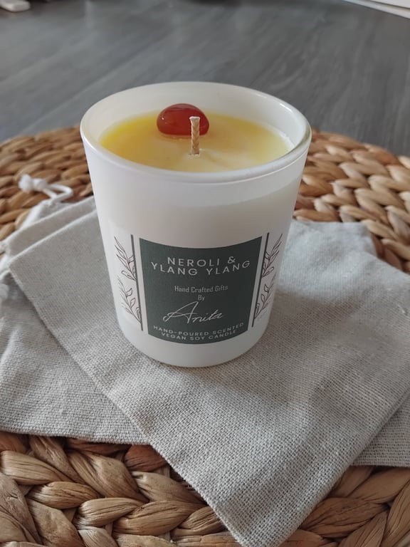 Neroli and Ylang Ylang vegan soy wax candle