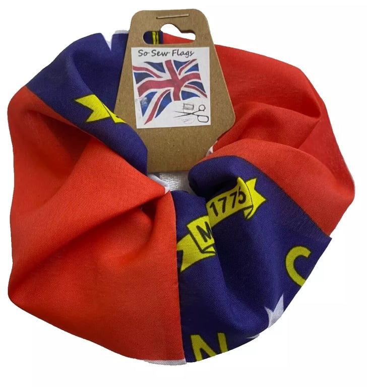 North Carolina USA State America Flag Hair Scrunchie Scrunchies Accessory Band