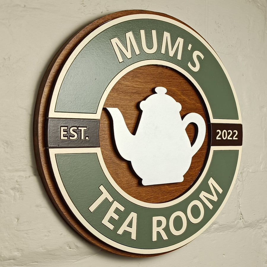 Large personalised wooden kitchen retro style sign 