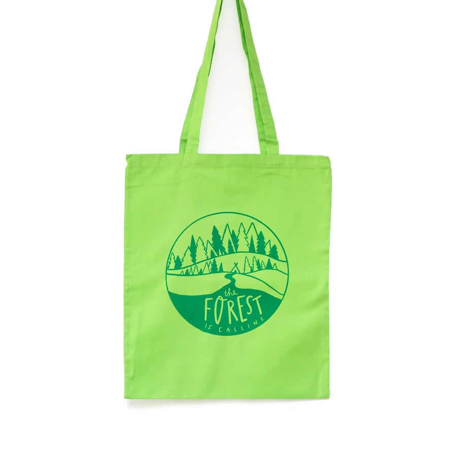 Forest Canvas Bag, Tree bag, screen printed bag