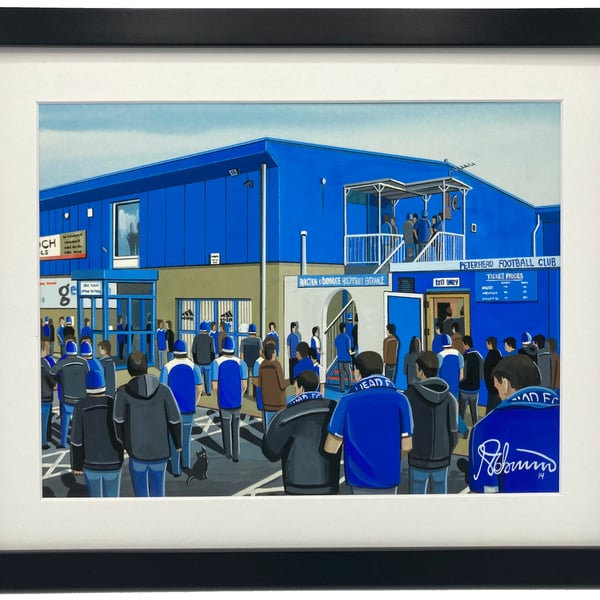 Peterhead F.C, Balmoor Stadium, High Quality Framed Football Art Print.