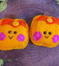 Halloween Pumpkin Felt Sweet Pocket Hug,keepsake,pocket buddy,plus hug card.  - Image 3