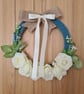 Cashmere Wrapped Wreath With Artificial Roses - Image 4
