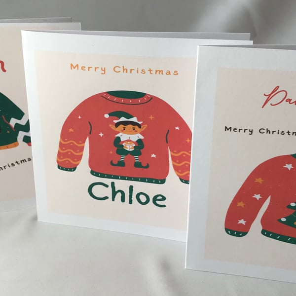 Personalised Christmas cards, name on Christmas, personal Christmas cards,