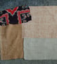 Upcycled slow stitching kit includes fabric, buttons, thread, lace, ribbon - Image 3