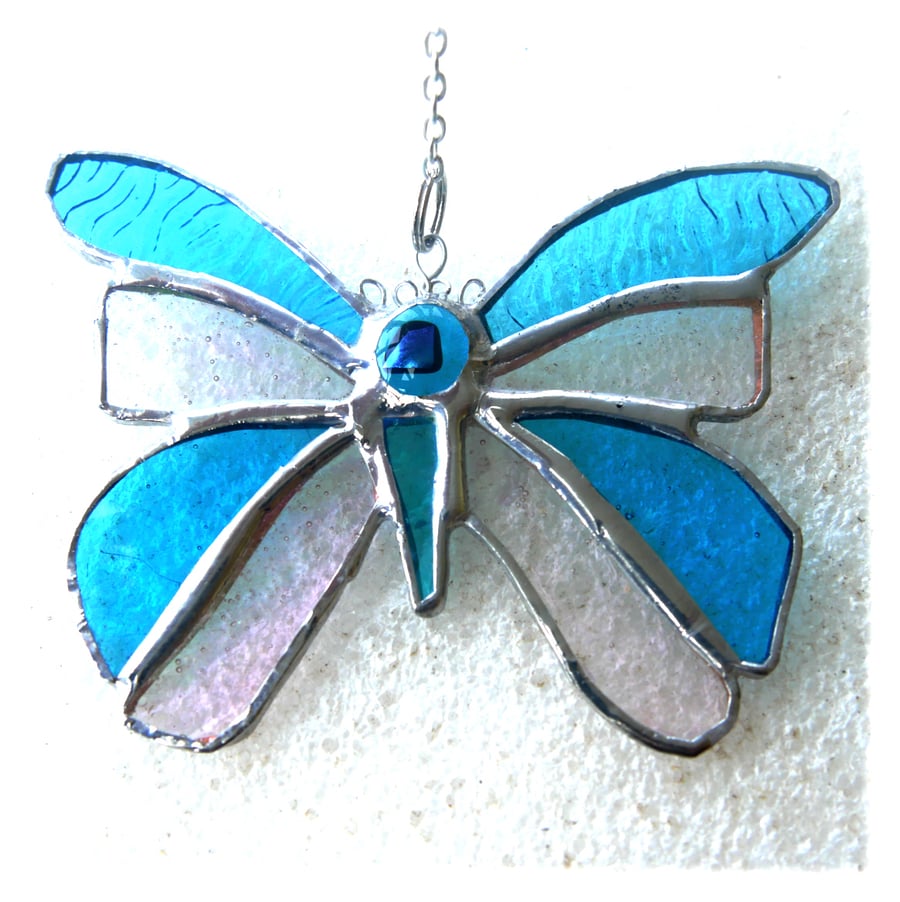 Birthstone Butterfly Suncatcher Stained Glass Turquoise December