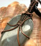 Love Tokens: Copper Wire Wrapped Labradorite Pendant On Waxed Cord Necklace - Image 2