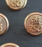 1 2" 12.5mm 20L Gold crest Buttons - Image 2