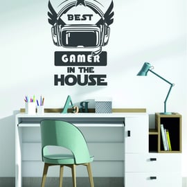 Best Gamer In The House Wall Art Stickers Decals Vinyl Xbox PS Pc Gaming Room