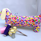 Pin Cushion Sausage Dog in multi colours