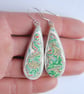 Boatite earrings - large cream and green marbled - Image 2