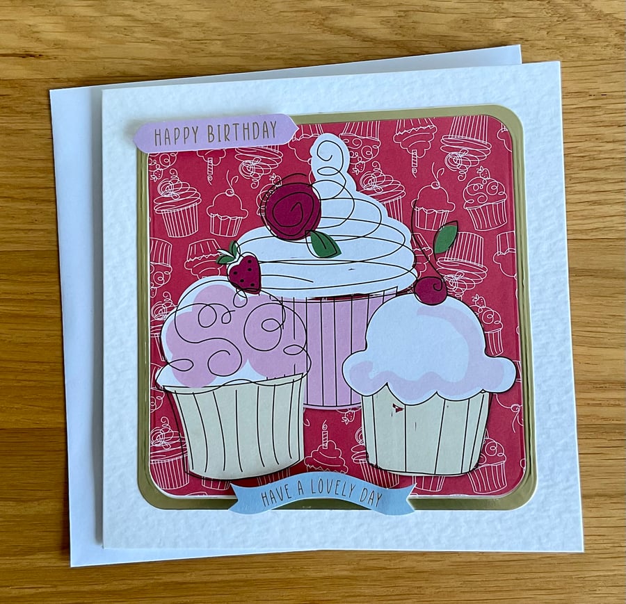 Card. Cupcake birthday card
