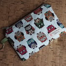 Coin Purse Owl Print Multi Coloured.