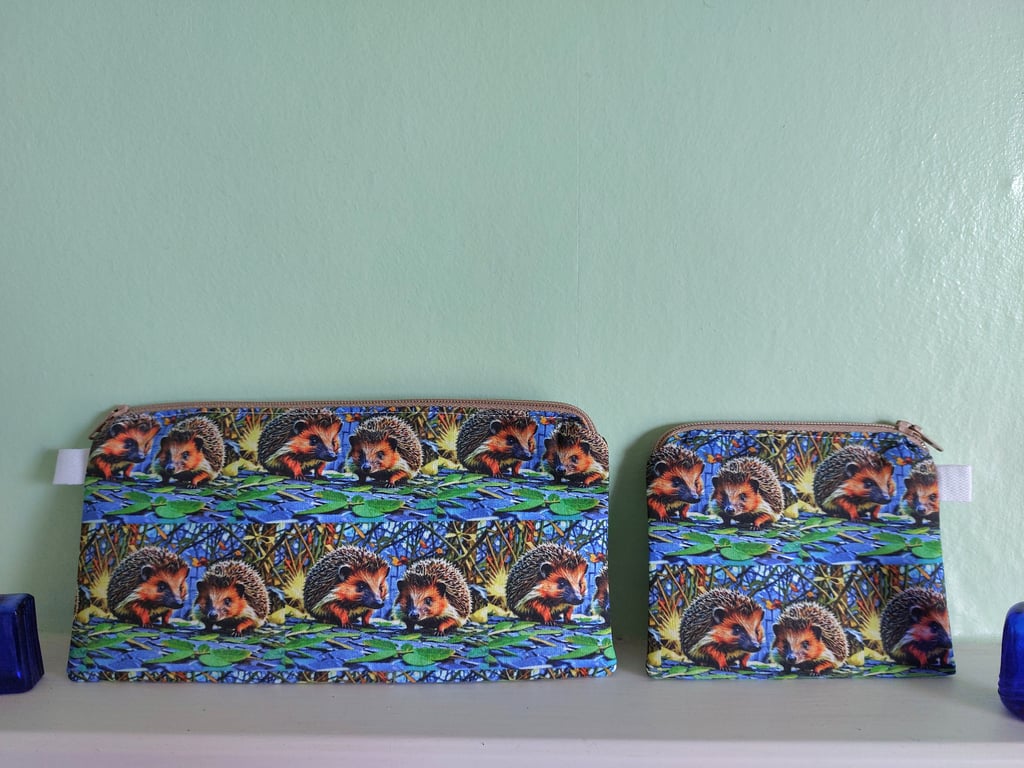 Hedgehogs Cotton Pencil Case & Purse Gift Set 