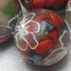 Art Beads - Poppies WIth Swarovski Crystals x 4