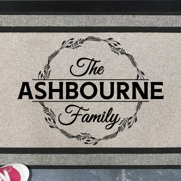 Personalised Surname Door Mat - Customised Family Name Doormat - All Weather 