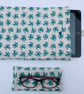Blue Floral Quilted iPad Tablet Case and matching Glasses case - Image 1