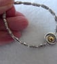 Dragon Eye Bracelet (S-M) with Tibetan Silver Fancy Tube Beads