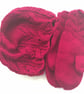 Beautiful Bundle Dark Magenta Aran Hand Knitted Hat and Mittens - Free Post - Image 4
