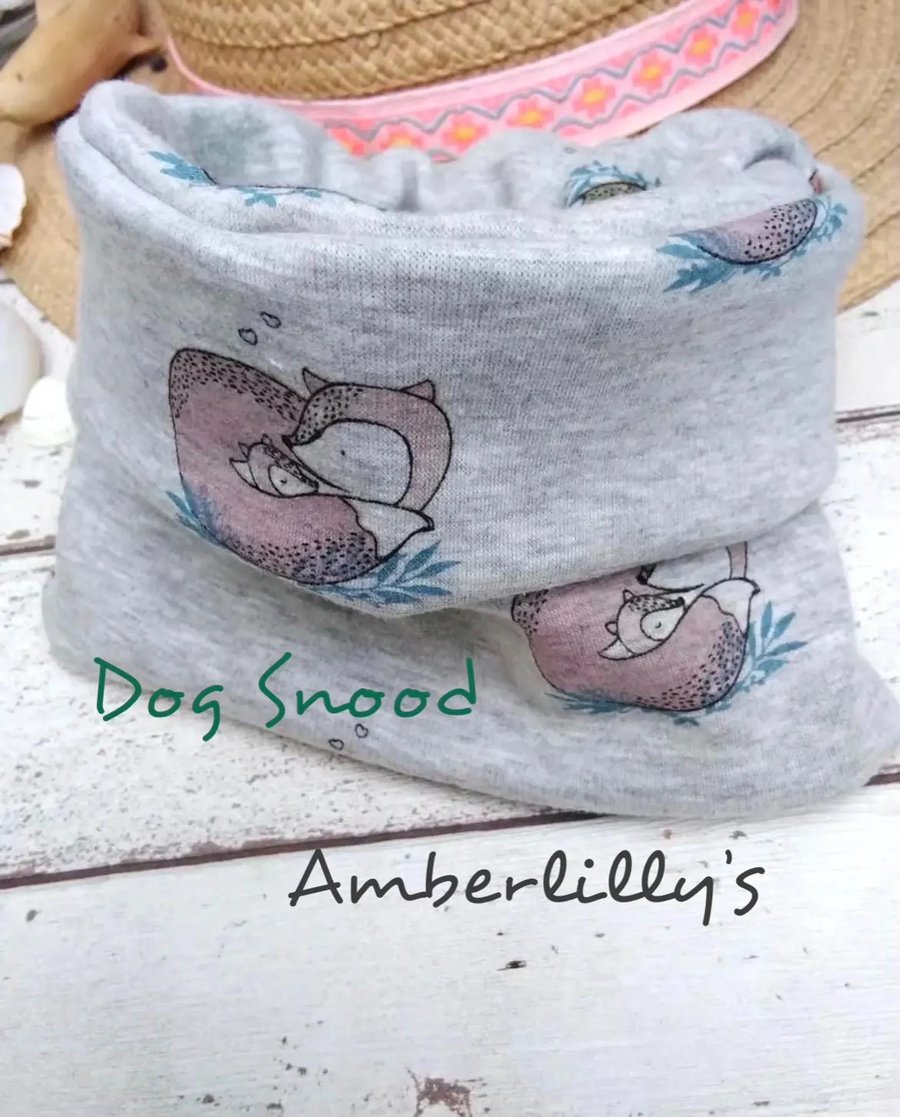 Dog Snood Medium Fox Print
