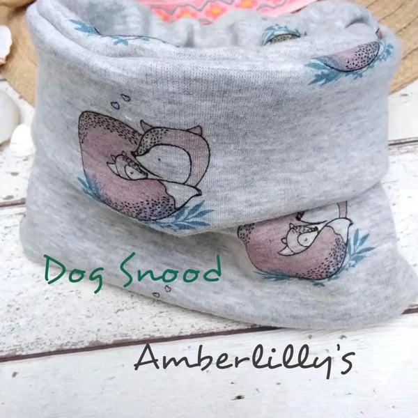 Dog Snood Medium Fox Print