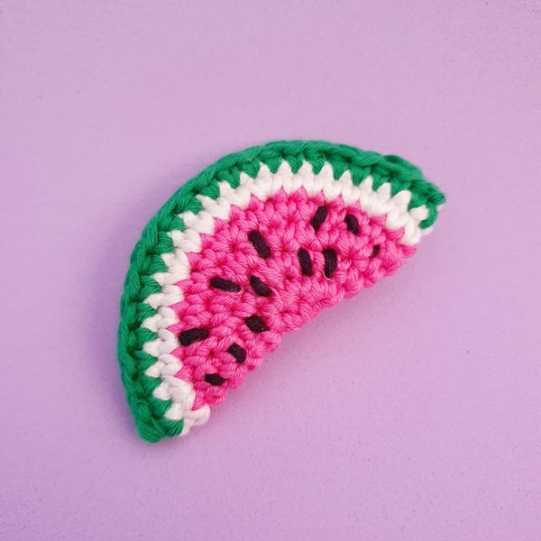 Crochet Watermelon Brooch