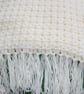  Classic Cream Shade Tassel Scarf -  Elegant Crocheted Scarf - Indoor Scarf - Image 6