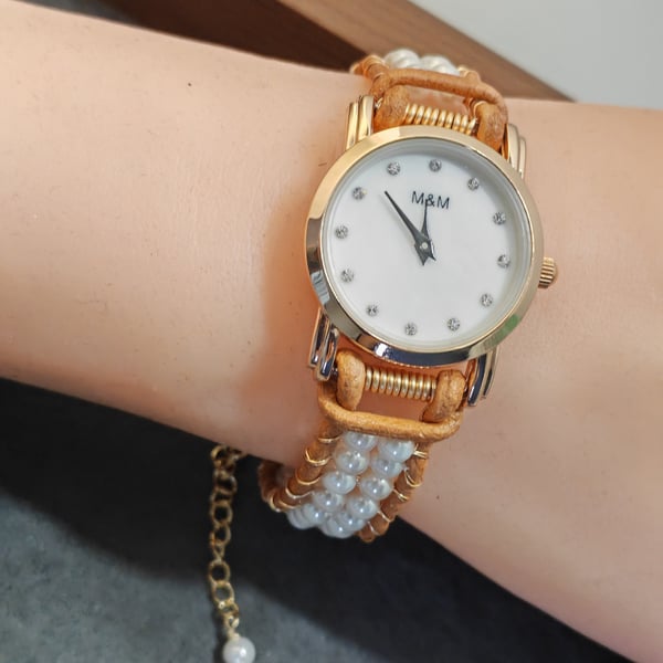 Unique gifts for women Pearl beads Bracelet Watches Personalized Gifts for her w