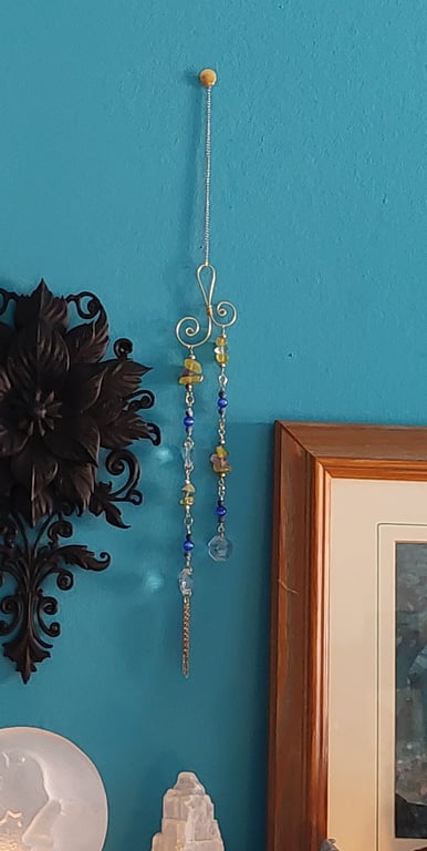 Green and Blue 'Earth' Spiral Sun Catcher Wall Hanging Decoration