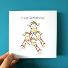 Happy Mother's day card from us, Cute Giraffe card, Card for Mum, Mom