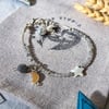 Dainty Gemstone Beaded Celestial Bracelet, Labradorite Bracelet, Sterling Silver