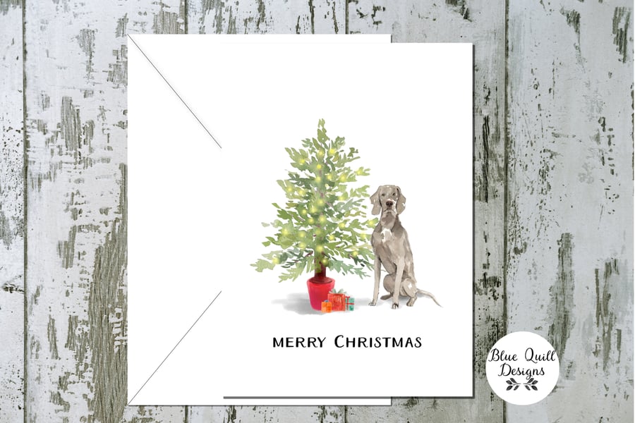 Weinmaraner Dog Folded Christmas Cards - pack of 10 - personalised