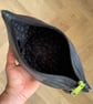 Lined Inner Tube Bag - Green Zip & Black and White Bicycle Lining - Image 2