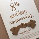 8th (Bronze) Anniversary Card – Personalised with names and date
